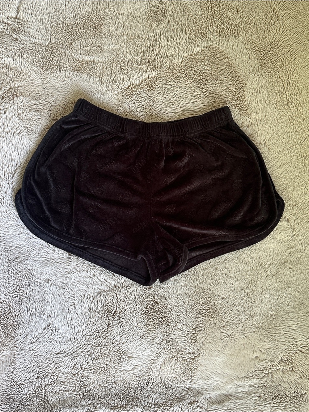 Juicy Couture Black Velour Athletic Lounge Shorts